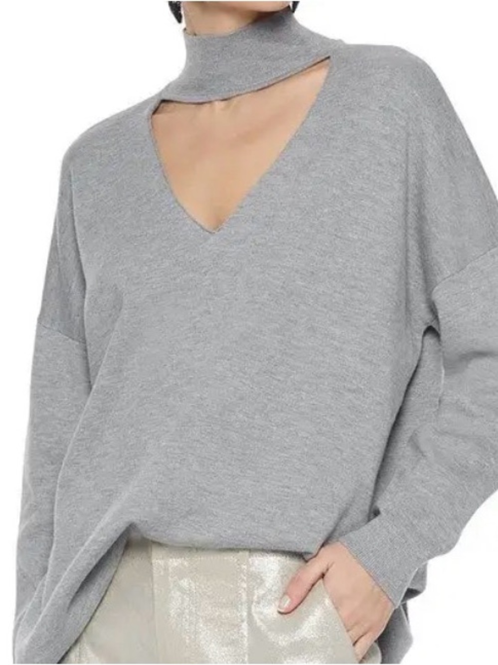 Alice + Olivia Alcott Cutout Knitted Turtleneck Sweater